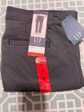 Gap Ankle Trouser Size 8 Black Twill Pants